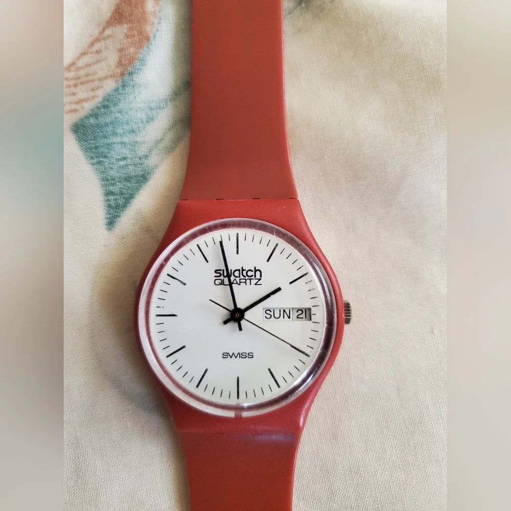 VINTAGE SWATCH WATCH 1983 G-700 RARE PROTOTYPE Brick Color GVC